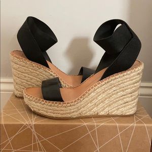 Pasha Stretch Pull-On Wedge Espadrilles, sz 8